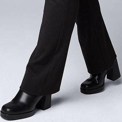 Plus Size Simply Vera Vera Wang Mid-Rise Pull On Ponte Pants