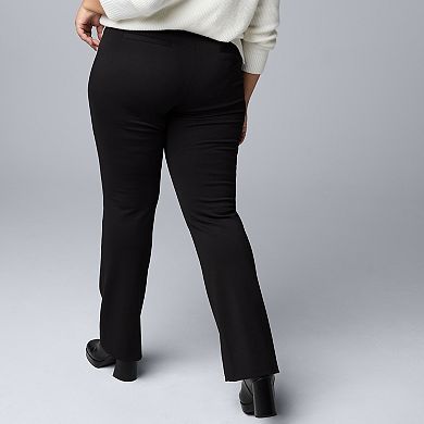 Plus Size Simply Vera Vera Wang Mid-Rise Pull On Ponte Pants