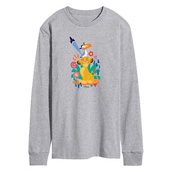 Disney's Lion King Simba & Zazu Men's Long Sleeve Graphic Tee