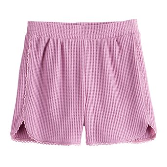 Girls 6-20 SO® Lace Trim Waffle Shorts in Regular & Plus Size