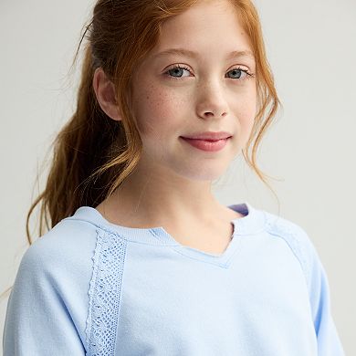 Girls 6-20 SO® Lace Trim Sweatshirt in Regular & Plus Size