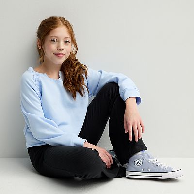 トップス POPPY COTTON LACE HEART SWEATSHIRT POPPY Cotton lace heart sweatshirt