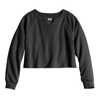 Girls 6-20 SO® Lace Trim Sweatshirt in Regular & Plus Size