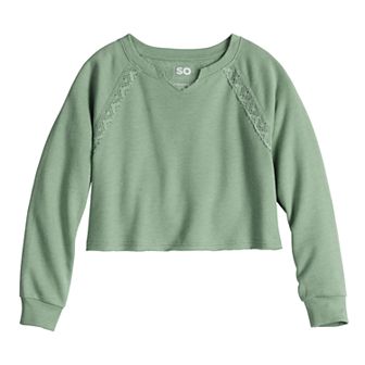 Girls 6-20 SO® Lace Trim Sweatshirt in Regular & Plus Size
