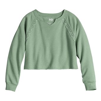 Girls 6-20 SO® Lace Trim Sweatshirt in Regular & Plus Size