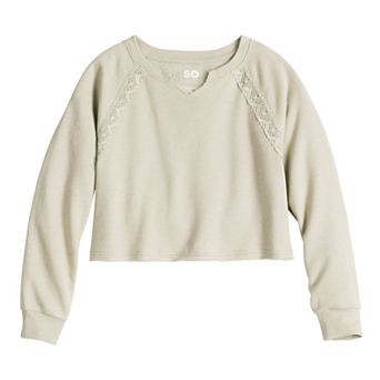 Girls 6-20 SO® Lace Trim Sweatshirt in Regular & Plus Size