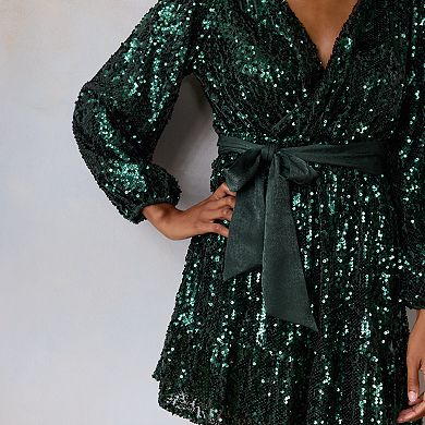 Women's LC Lauren Conrad Sequin Wrap Mini Dress
