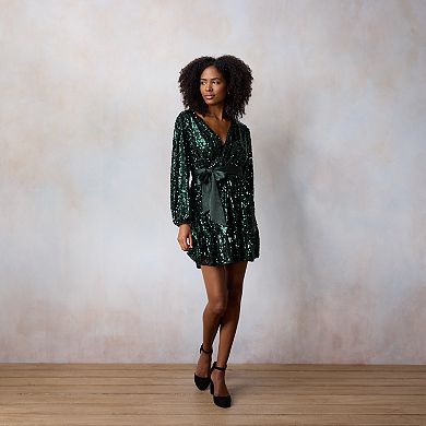 Women's LC Lauren Conrad Sequin Wrap Mini Dress
