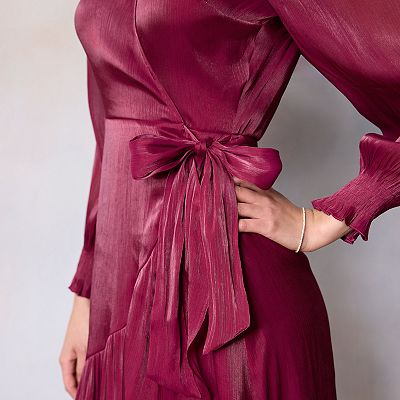 burgundy bandage midi dress Aliava main image 1