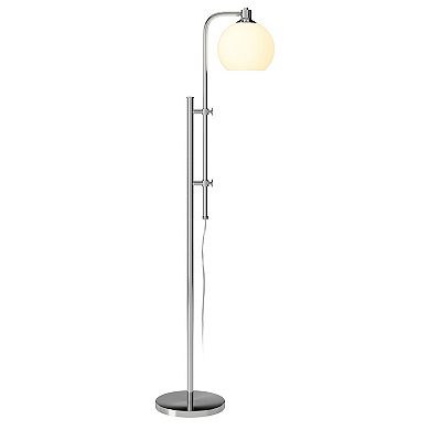 Finley & Sloane Antho Height-Adjustable Floor Lamp with Glass Shade
