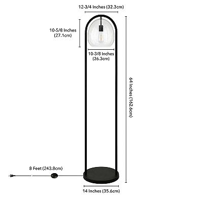 Finley & Sloane Sydney 64" Floor Lamp with Seeded Glass Shade