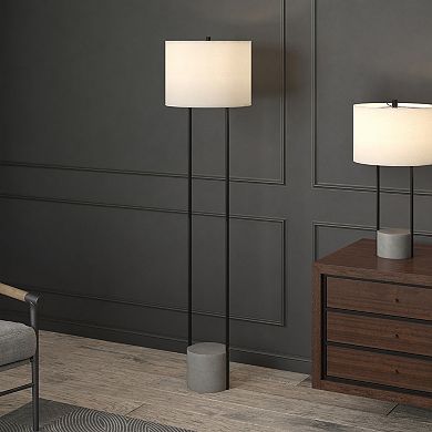 Finley & Sloane Uma 65" Tall Floor Lamp with Fabric Shade