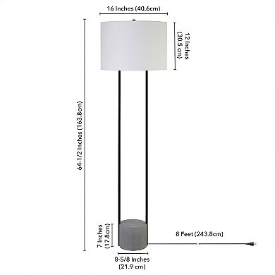 Finley & Sloane Uma 65" Tall Floor Lamp with Fabric Shade