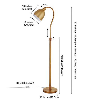 Finley & Sloane Vincent Adjustable Arc Floor Lamp with Metal Shade