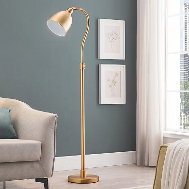 Finley & Sloane Vincent Adjustable Arc Floor Lamp with Metal Shade
