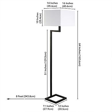 Finley & Sloane Xavier 64" Tall Floor Lamp with Fabric Shade