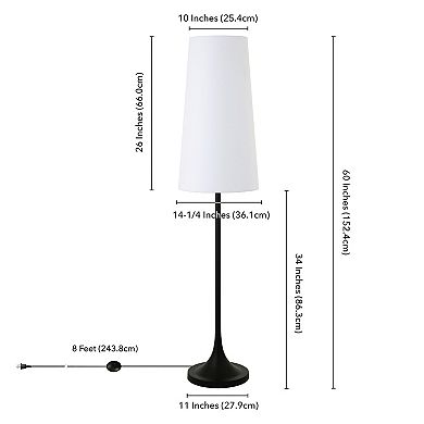 Finley & Sloane Yana 60" Tall Floor Lamp with Fabric Shade