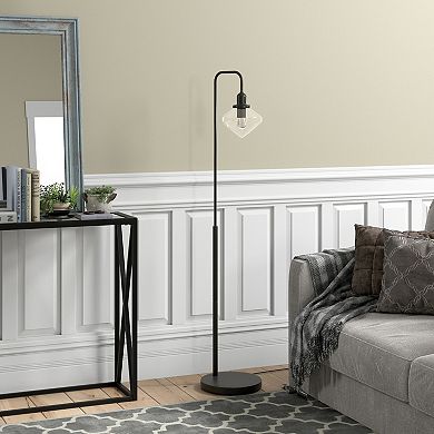 Finley & Sloane Zariza Arc Floor Lamp with Glass Shade