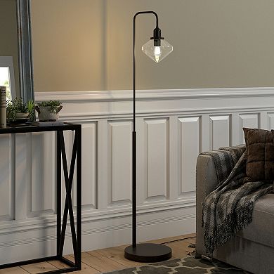 Finley & Sloane Zariza Arc Floor Lamp with Glass Shade