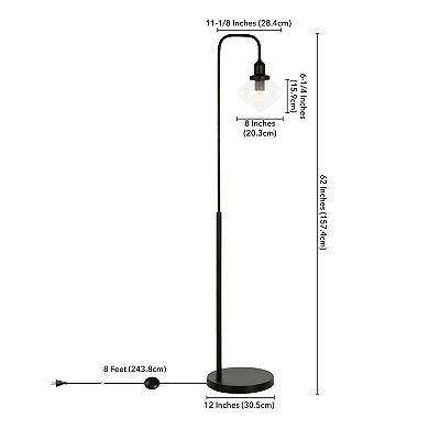 Finley & Sloane Zariza Arc Floor Lamp with Glass Shade