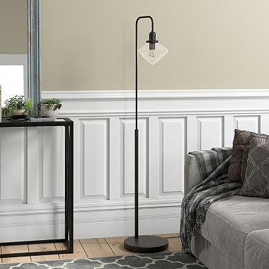 Finley & Sloane Zariza Arc Floor Lamp with Glass Shade