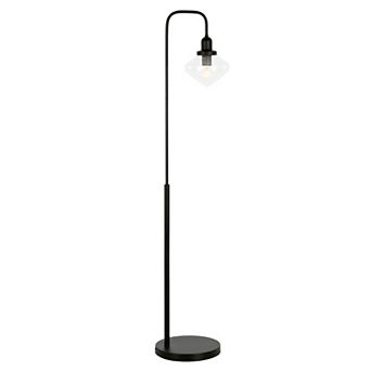 Finley & Sloane Zariza Arc Floor Lamp with Glass Shade