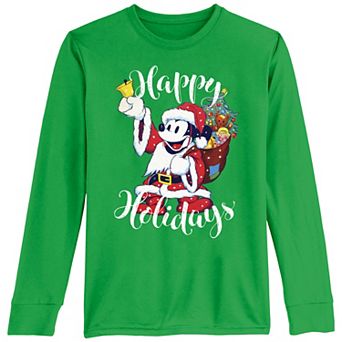 Disney's Mickey Mouse Santa Claus Happy Holidays Boys 8-20 Graphic Tee