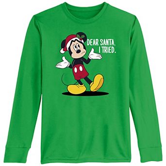 Disney's Mickey Mouse Disappointed Dear Santa I Tried Boys 8-20 Graphic Tee