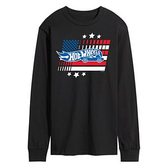 Men's Hot Wheels Logo Flag Long Sleeve Graphic Tee