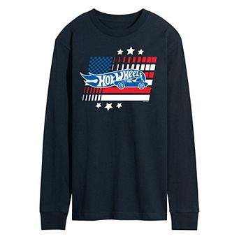 Men's Hot Wheels Logo Flag Long Sleeve Graphic Tee