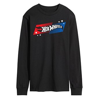 Men's Hot Wheels Red White Blue Logo Long Sleeve Graphic Tee