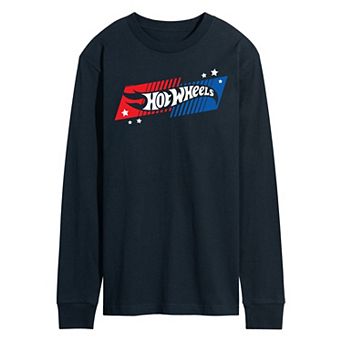 Men's Hot Wheels Red White Blue Logo Long Sleeve Graphic Tee