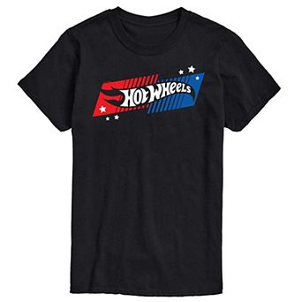 Men's Hot Wheels Red White Blue Logo Graphic Tee