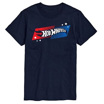 Men's Hot Wheels Red White Blue Logo Graphic Tee