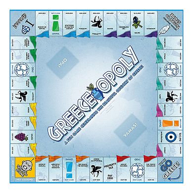 Late for the Sky Greece-Opoly, Country Themed Family Board Game