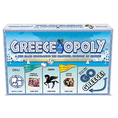 Late for the Sky Greece-Opoly, Country Themed Family Board Game