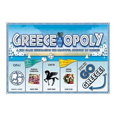 Late for the Sky Greece-Opoly, Country Themed Family Board Game