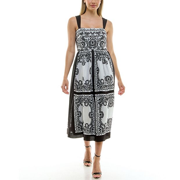 Women's Taylor Placed Print Crepe Chiffon Midi Dress