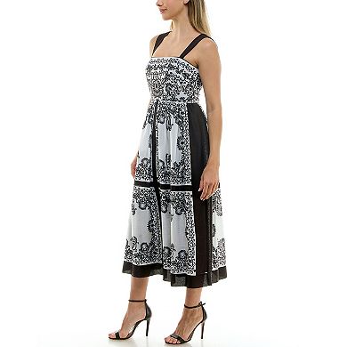 Women's Taylor Placed Print Crepe Chiffon Midi Dress