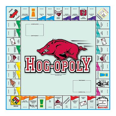 Late for the Sky University of Arkansas Hog-Opoly Board Game