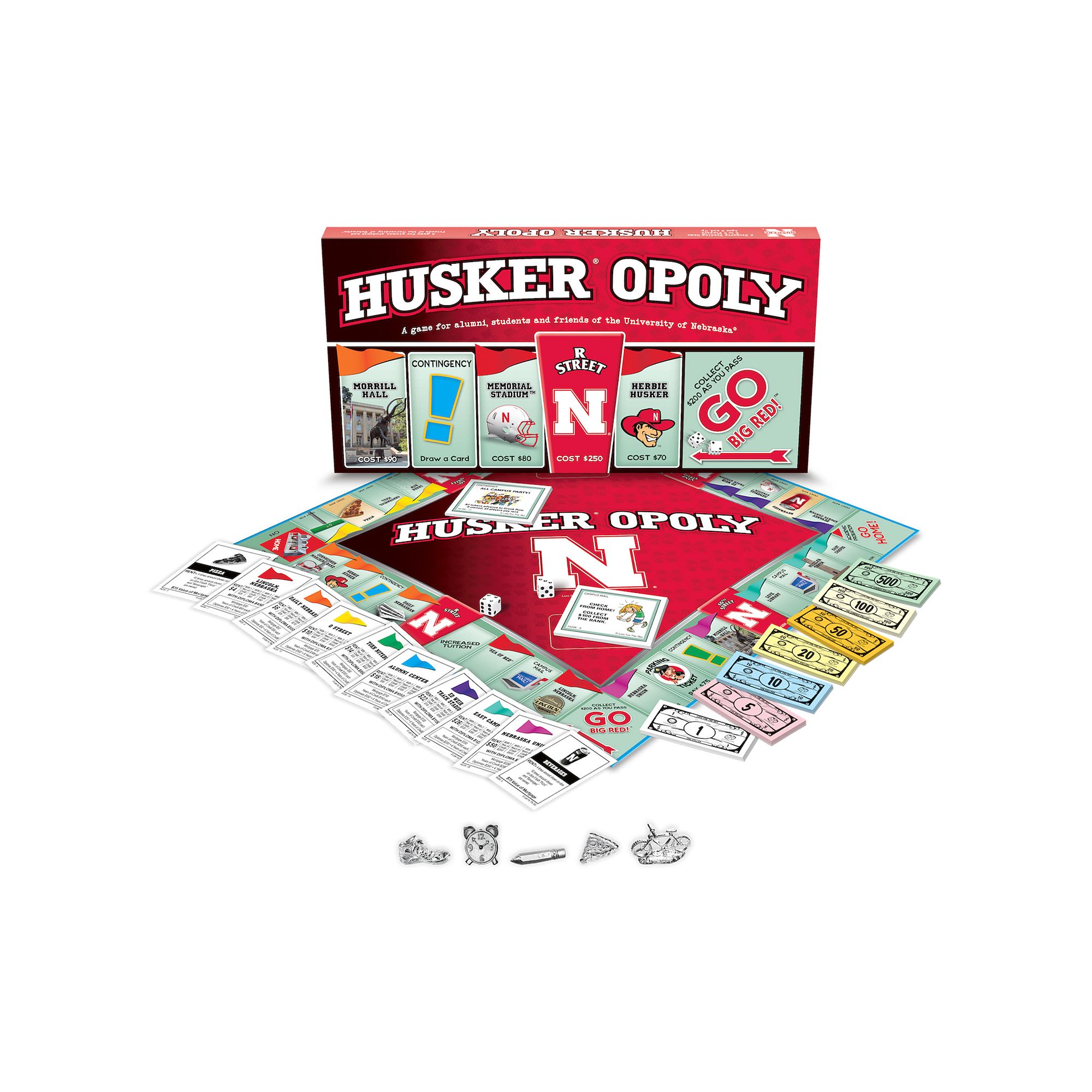 Late for the Sky Husker-Opoly Board Game, Multi