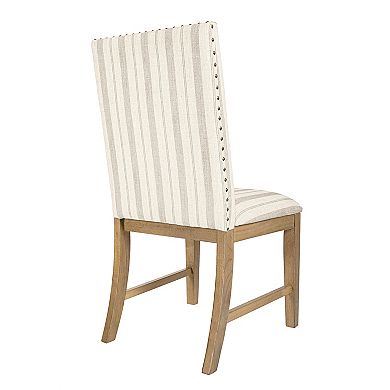 HomePop Upholstered Wood Apron Dining Chair 2-Piece Set