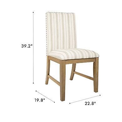 HomePop Upholstered Wood Apron Dining Chair 2-Piece Set