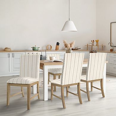 HomePop Upholstered Wood Apron Dining Chair 2-Piece Set