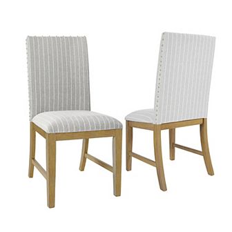 HomePop Upholstered Wood Apron Dining Chair 2 pc Set