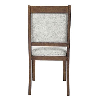 HomePop Open Back Upholstered Wood Frame Dining Chair 2-Piece Set