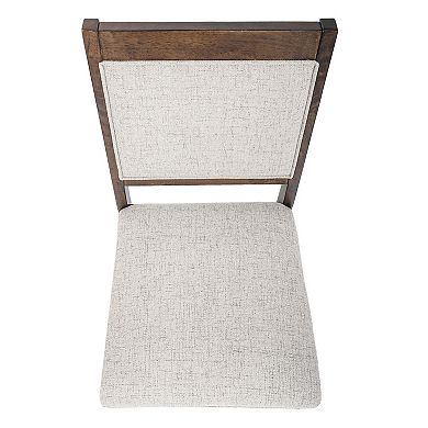 HomePop Open Back Upholstered Wood Frame Dining Chair 2-Piece Set