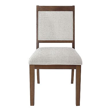 HomePop Open Back Upholstered Wood Frame Dining Chair 2-Piece Set