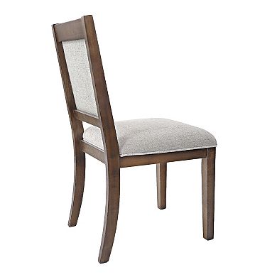 HomePop Open Back Upholstered Wood Frame Dining Chair 2-Piece Set
