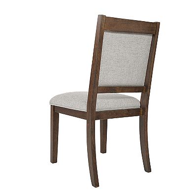 HomePop Open Back Upholstered Wood Frame Dining Chair 2-Piece Set